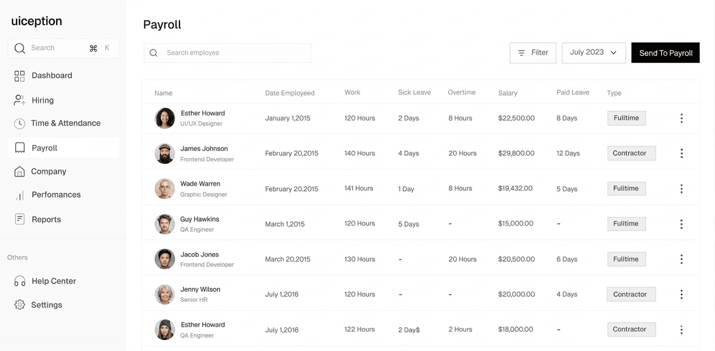 Payroll operations dashboard preview
